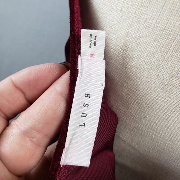 Lush Women's Size M Lace Up Velvet Bodysuit Plum Witchy Whimsigoth Cosplay Goth - Picture 5 of 8